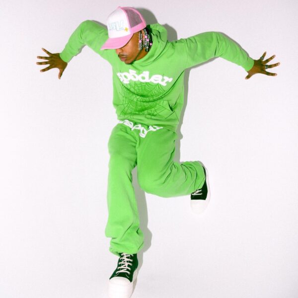 Sp5der-Web-worldwide-Tracksuit-Green the front side - Photo 6