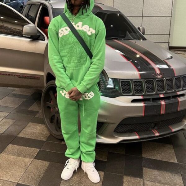 Sp5der-Web-worldwide-Tracksuit-Green the front side - Photo 4