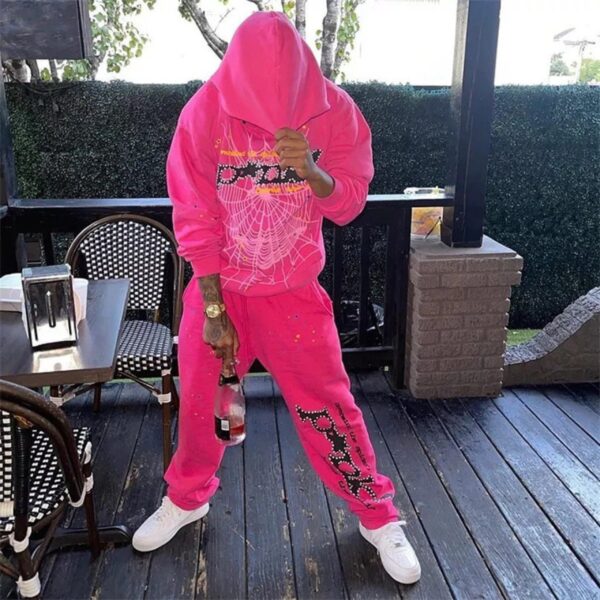 Sp5der P*NK Tracksuit Pink the front side - Photo 4