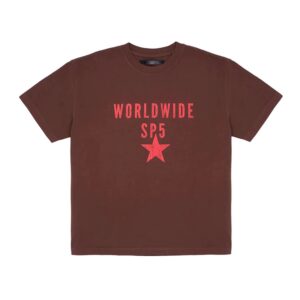 Oversized-Worldwide-SP5-Brown-Sp5der-T-Shirt the front side - Photo 1