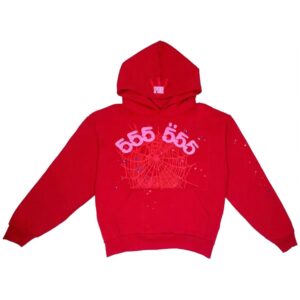 Sp5der-555555-Tracksuit-pant-and-hoodie-Red the front side - Photo 2