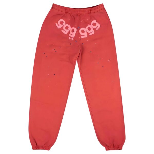 Sp5der-555555-Tracksuit-pant-and-hoodie-Red the front side - Photo 1