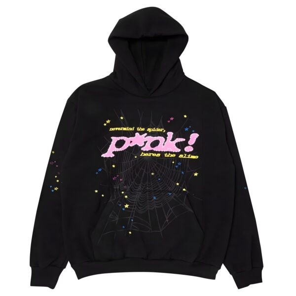 Sp5der PNK Hoodie Black the front side - Photo 1