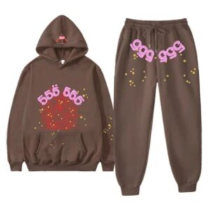 Sp5der-Web-Pattern-555555-Tracksuit-Brown the front side - Photo 1