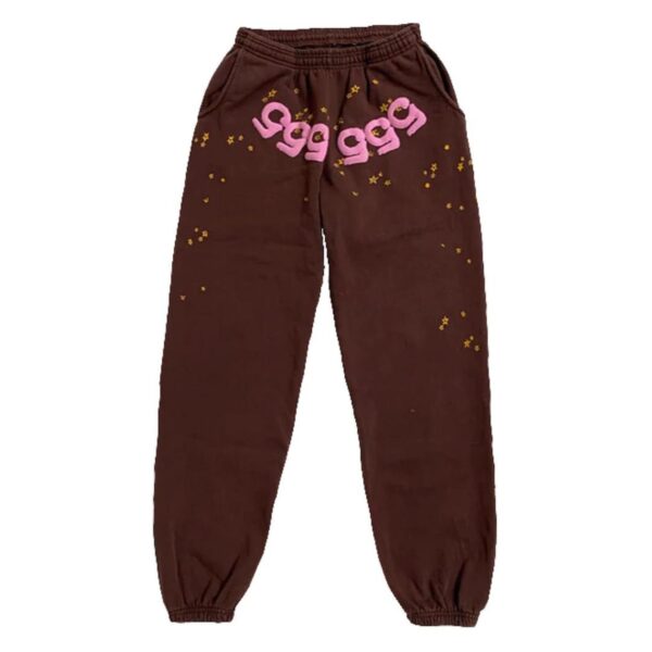 Sp5der-Web-Pattern-555555-Tracksuit-Brown the front side - Photo 3