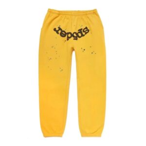 Sp5der-worldwide-sweatpants-Yellow-with-black-writing the font side - Photo 1