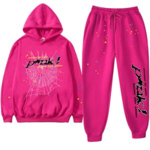 Sp5der P*nk Tracksuit Pink the front side - Photo 1