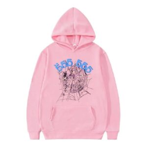 Sp5der 555555 Pink Hoodie the front side - Photo 1