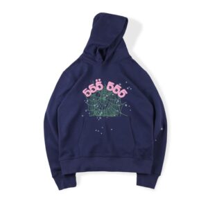 Sp5der 555555 Young Thug Hoodie Blue the front side - Photo 1