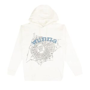 Sp5der x Gunnar Wunna Hoodie ‘White’ the front side - Photo 1