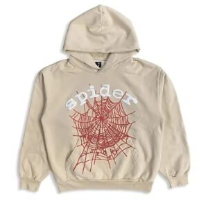 Sp5der Logo Hoodie Cream the front side - Photo 1