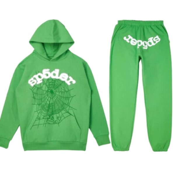 Sp5der Worldwide Tracksuit Green the front side - Photo 1