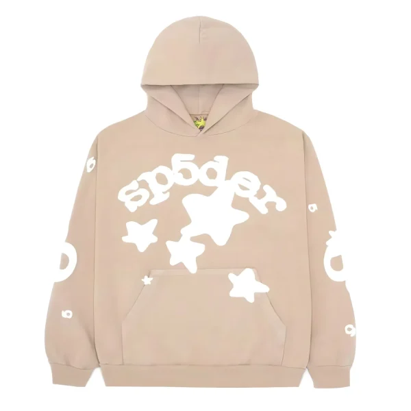 Sp5der Beluga Hoodie Light Brown the front side - Photo 1