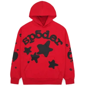 Sp5der Beluga Hoodie Red the front side - Photo 1