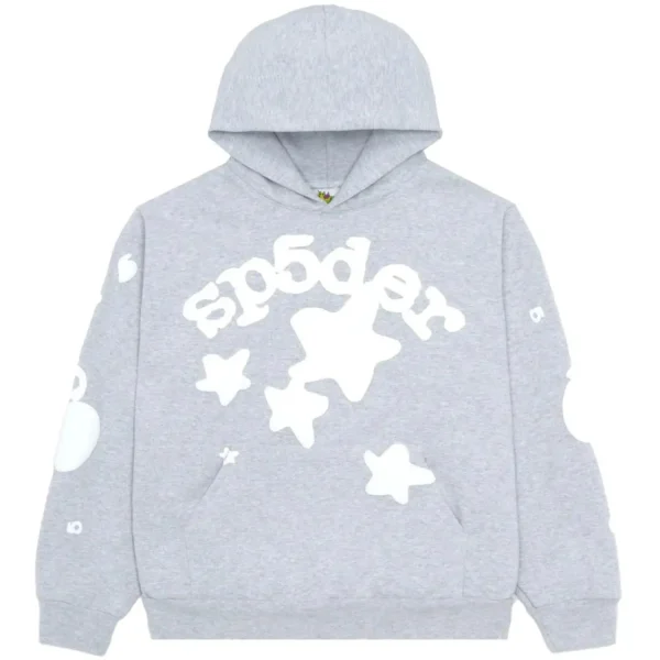 Sp5der Beluga Hoodie Heather Grey the front side - Photo 1