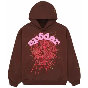 Sp5der Web Hoodie Brown the front side - Photo 1